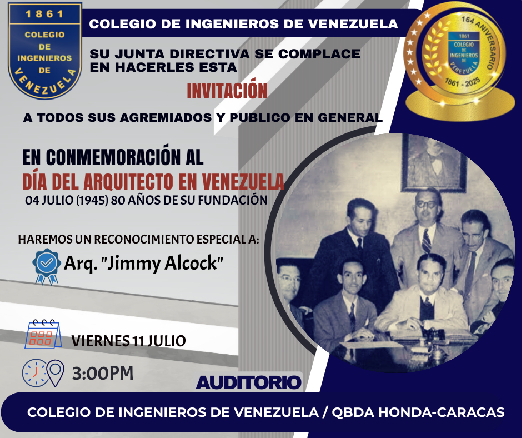 Acto con motivo del Día del Arquitecto
Próximo Viernes 11 de Julio